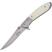 Frost FC200WB Assisted Opening Linerlock Folding Pocket Knife with White Bone Front and Aluminum Back Handles