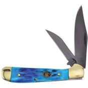 Frost SW104BLPB Steel Warrior Copperhead Folding Knife with Blue Bone Handle