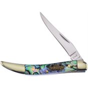 Frost SW109AB Steel Warrior Toothpick Folding Knife with Resin Coated Abalone Handle