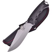 Frost TX01BLK Fixed Bead Blast Finish Blade Knife with Black ABS and Rubber Handles