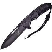 Frost TX940 Assisted Opening Linerlock Folding Pocket Stainless Blade Knife with ABS Black Handle