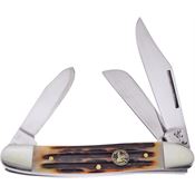 Frost WT283RMS Whitetail Cuttin Horse Folding Knife with Rocky Mountain Stag Bone Handle