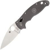 Spyderco 101PGY2 Manix 2 LTW Plain Satin Finish Blade Linerlock Folding Pocket Knife with Gray Handle