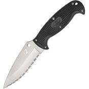 Spyderco FB24SBK2 Jumpmaster 2 Fixed Satin Finish Blade Knife with Black FRN Handle