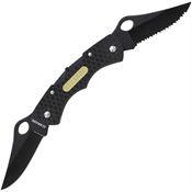 Schrade 005DLB Double Clip Black Finish Blade Lockback Folding Pocket Knife with Black Plastic Handle
