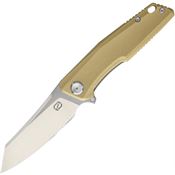 Stedemon ZKCC026 ZKC C02 Tanto Point Blade Linerlock Folding Pocket Knife with Tan G10 Handle