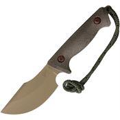 Treeman Combat 035 Path Finder Coyote Cerakote Finish Fixed Blade Knife with Green Canvas Micarta Handles