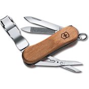 Swiss Army 0646163 Nail Clip Wood 580 Nail Cleaner Knife with Brown Wood Handle