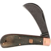 Rough Rider 1587 Copper Bolster Hawkbill Folding Pocket Knife with Black Bone Handle