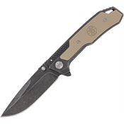 Smith & Wesson 609 Smith & Wesson Drop Point Blade Linerlock Folding Pocket Knife with Brown Textured G10 Handle