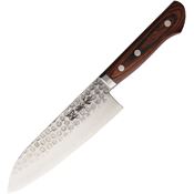 Kanetsune 942 Santoku Knife with Mahogany Wood Handle