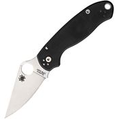 Spyderco 223GP Para 3 Plain Clip Point Blade Linerlock Folding Pocket Knife with Black Textured G10 Handle
