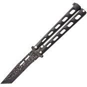 Bear & Son 115TAND Butterfly Damascus Knife with Silver Vein Powder Coated Zinc Handle