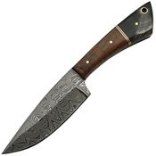 Damascus 1123HN Skinner Walnut/Horn Fixed Blade Knife
