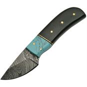 Damascus 1146HN Skinner Horn TurquoiseStandard Edge Damascus Skinner Blade & Turquoise Handles