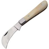 Pakistan 3048BO Pruning White Folding Pocket Knife with Natural Smooth Bone Handle