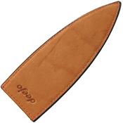 Deejo 500 Brown Leather Folding Knife Sheath 37g with Orange Stitching