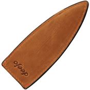 Deejo 501 Brown Leather Folding Knife Sheath 27g with Orange Stitching