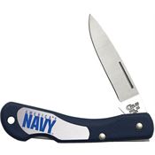 Case 17711 US Navy Smooth Navy Blue Folding Pocket Knife with Navy Blue Synthetic Handle