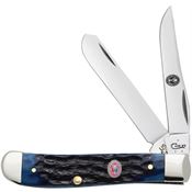 Case 18044 BSA Eagle Scout Trapper Folding Pocket Knife with Blue Jigged Bone Handle