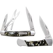 Imperial Schrade COM1CP Two Piece Folding Combo Pocket Knife with Gray Smooth POM Handle