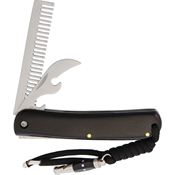 Rough Rider 1729 Dog Groomers Multi Tool Knife with Black Smooth Wood Handle