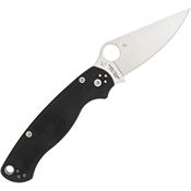 Spyderco 81GPLE2 Para-Military 2 Satin Finish Blade Left Linerlock Folding Pocket Knife with Black G10 Handle