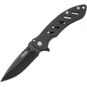 Bear Edge 61511 Brisk Drop Point Blade Linerlock Folding Pocket Knife with Black Rubberized Stainless Handle