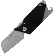 Kershaw 4036BLK Pub Knife with Black Aluminum Front and Stonewash Finish Stainless Back Handle