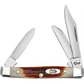 Case 09449 Small Stockman Folding Pocket Knife with Red Stag Handle
