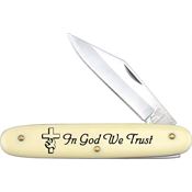 Frost NB6 In God We Trust Knife Folding Pocket Knife with Yellow Synthetic Handle