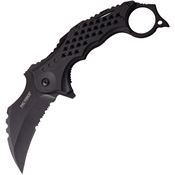 Tac Force 945BK Assisted Opening Part Serrated Karambit Linerlock Folding Pocket Knife with Black ABS Handle