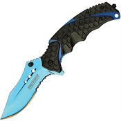 Tac Force 943BB Assisted Opening Part Serrated Clip Point Linerlock Folding Pocket Knife with Black Sculpted Handle
