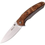 MTech 968SBW Burl Wood Framelock Folding Pocket Knife