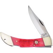 Frost 14127RPB Lockback Folding Pocket Clip Point Knife with Red Pick Bone Handle