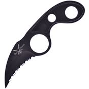 Frost TA079 Neck Fixed Stainless Hawkbill Blade Knife with Black Smooth ABS Handle
