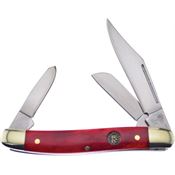 Frost TS797RSB Wrangler Folding Pocket Knife with Red Smooth Bone Handle