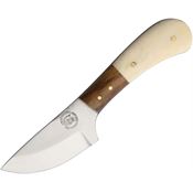 Frost CW1005 Little Chipmunk Fixed Drop Point Blade Knife with White Smooth Bone Handle
