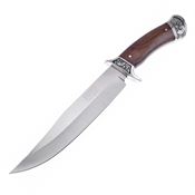 Frost SHP015 Sharps Cutlery Bowie Fixed Clip Point Blade Knife with Brown Wood Handle
