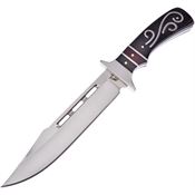 Frost BKH211 Hills Fixed Clip Point Blade Knife with Black Pakkawood Handle