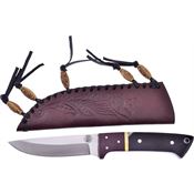 Frost CW4762BH Chipaway Hunter Fixed Drop Point Blade Knife with Buffalo Horn Handle