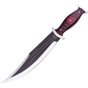 Frost FC300PW Fixed Clip Point Blade Knife with Brown Pakkawood Handle