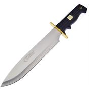 Frost QS578 Quicksilver Bowie Fixed Stainless Blade Knife with Black Rubber Handle