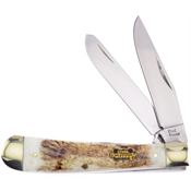 Frost SW108DS Trapper Deer Folding Pocket Knife with Stag Bone Handle