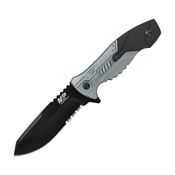 Smith & Wesson MPF2BS M&P Linerlock Folding Black Finish Blade Pocket Knife with Gray and Black Handle