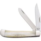 Bear & Son WSB54 Trapper White Smooth Bone Folding Pocket Knife with White Smooth Bone Handle
