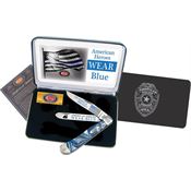 Case BCBLUE American Police Trapper Folding Pocket Knife with Blue Smooth Corelon Handle