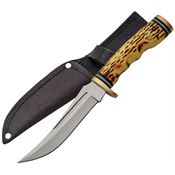 China Made 210914 Hunter Fixed Blade Knife with Finger Grooved Imitation Stag Handle