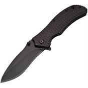 China Made 300407 Folder Black Textured Clip Knife Folding Pocket Knife with Black Textured Aluminum Handle