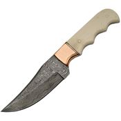 Damascus 1153 Copper Skinner Fixed Blade Knife